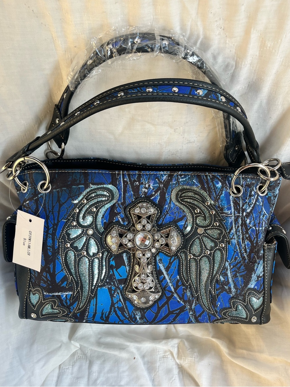 Cross Angel Wings Tree Camouflage Women's Handbag Purse